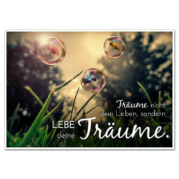Schild mit Spruch „Lebe deine Träume“ – A4