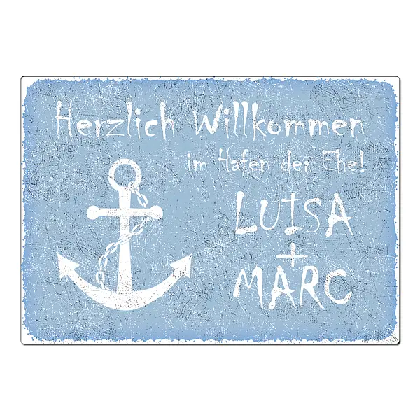 Hochzeit eine günstig Kaufen-Geschenk zur Hochzeit "Hafen der Ehe" Schild A3 hellblau. Geschenk zur Hochzeit "Hafen der Ehe" Schild A3 hellblau <![CDATA["Herzlich Willkommen im Hafen der Ehe + Namen des Brautpaares" Das maritime Hochzeitsschild ist eine sü