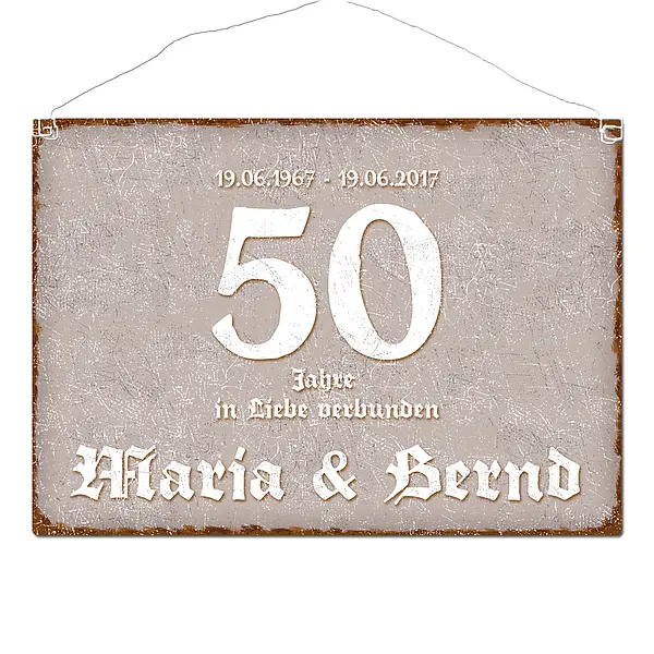 Hochzeit Brautpaar günstig Kaufen-Schild "Goldene Hochzeit" und Namen im Format A3 taupe. Schild "Goldene Hochzeit" und Namen im Format A3 taupe <![CDATA[Schild "Goldene Hochzeit" mit Datum und Namen Geschenkidee zum 50. Hochzeitstag Schenken Sie dem Brautpaar ei