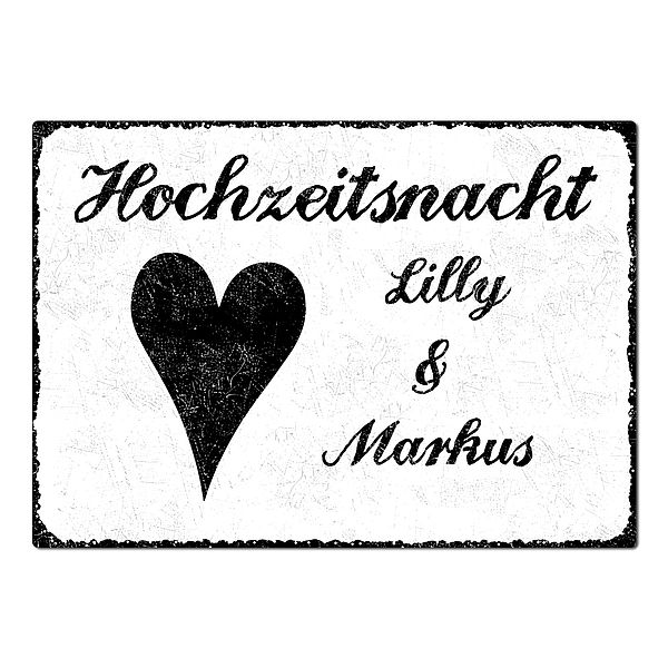 Dekoschild Hochzeitsnacht im Vintage Stil -Format A4