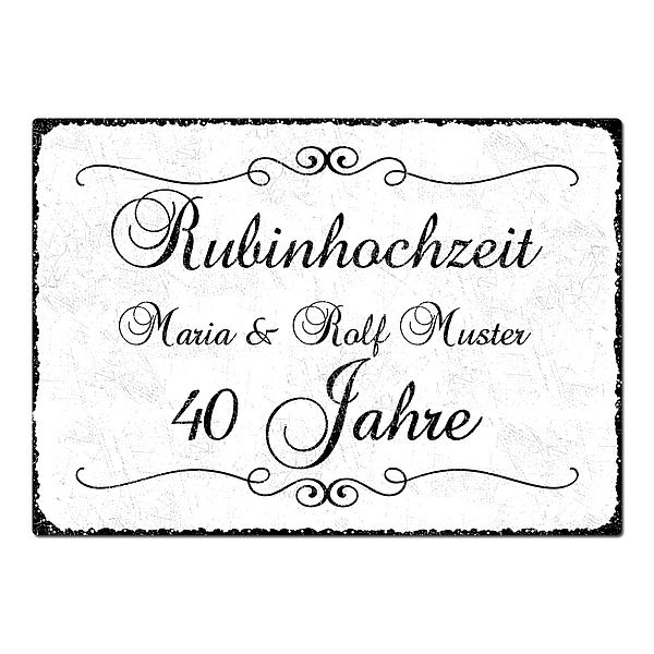 Gluckwunschkarte Rubinhochzeit 40 Jahre Hochzeitstag