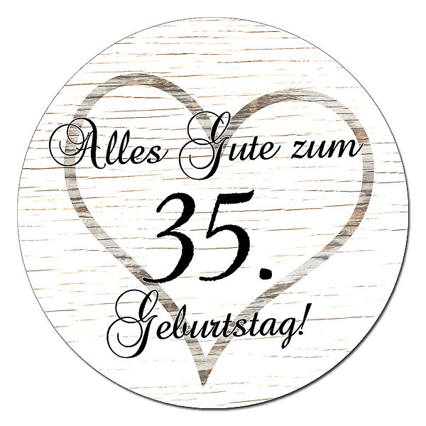 Geschenk zum 35. Geburtstag - Schild im Vintage Design