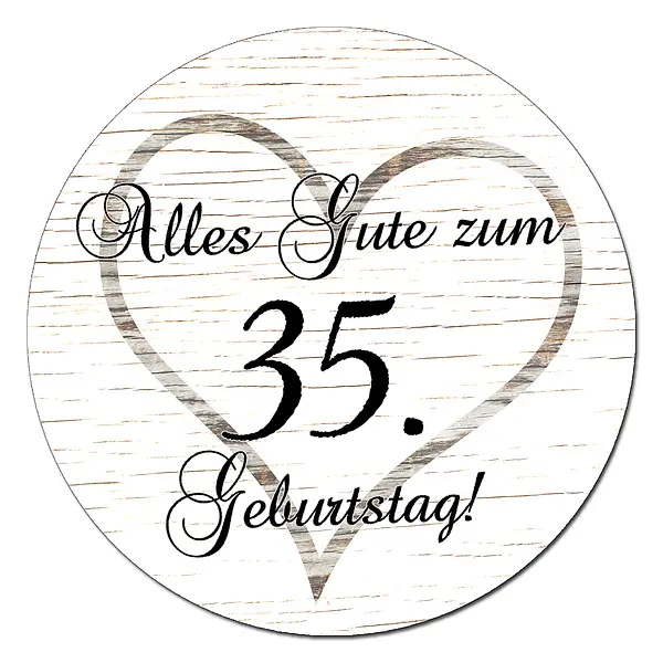 Geschenk zum 35. Geburtstag – Schild im Vintage Design