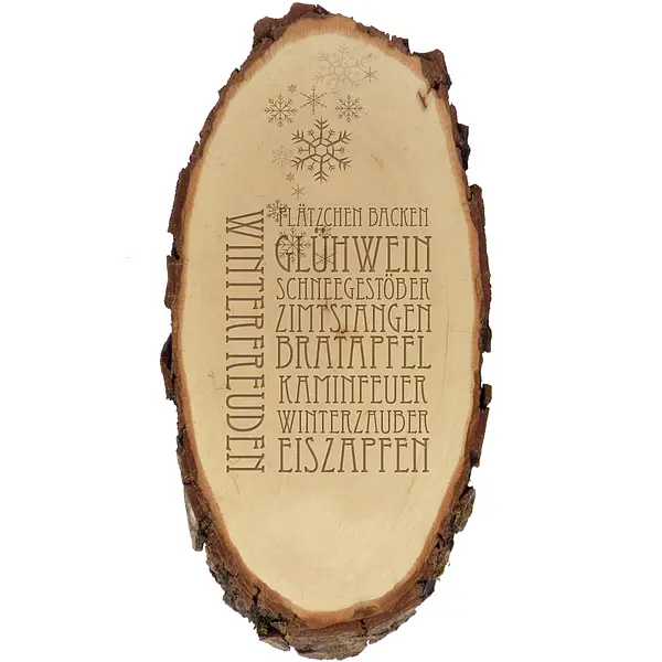 Rinde Holz günstig Kaufen-Baumscheibe mit Gravur als Weihnachtsgeschenk. Baumscheibe mit Gravur als Weihnachtsgeschenk <![CDATA[Ob ein Spruch, ein Zitat oder auch ein kleines Gedicht, ein Holzrindenschild mit graviertem Wunschtext ist immer ein sehr individuelles Geschenk. Gern ge