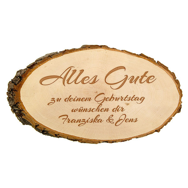 Holzschild zum Geburtstag mit Wunschtext Größe: 42 x 17 x 2 cm