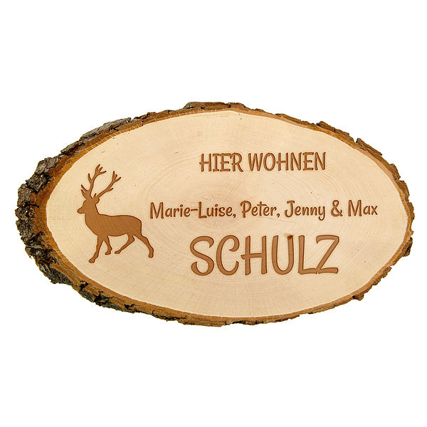 Holzschild mit persönlichem Wunschtext Größe: 24x11x2 cm