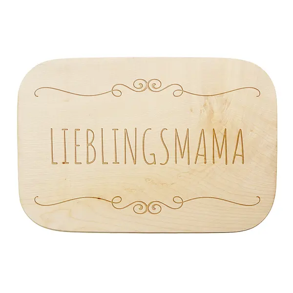 Lieblingsmama – Schneidebrett mit Wunschtext und Symbol in mehreren Größen