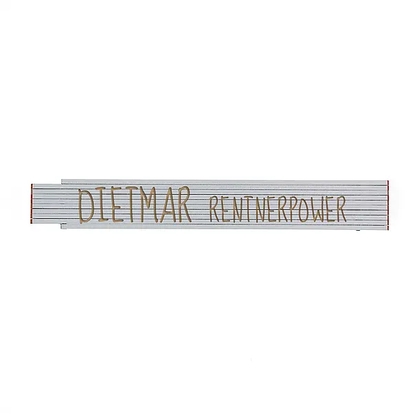 Zollstock mit Spruch – Rentnerpower
