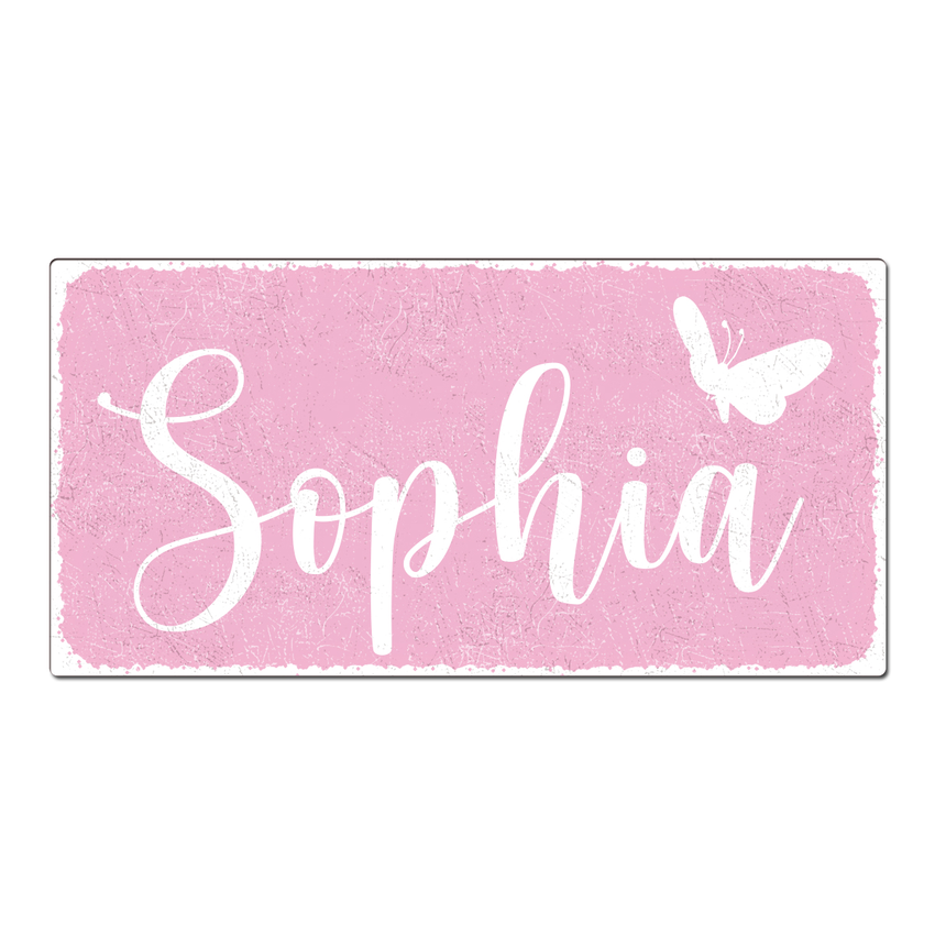Schild im Vintage Stil mit Wunschnamen 200 x 100 mm pastellrosa