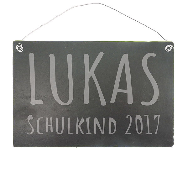 Personalisiertes Dekoschild aus Schiefer zum Schulanfang