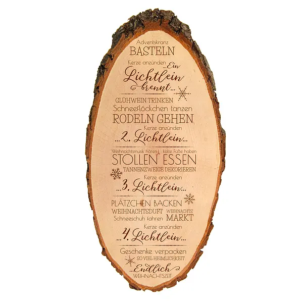Graviertes Holzschild für Weihnachten  - Onlineshop 1a Geschenkeshop