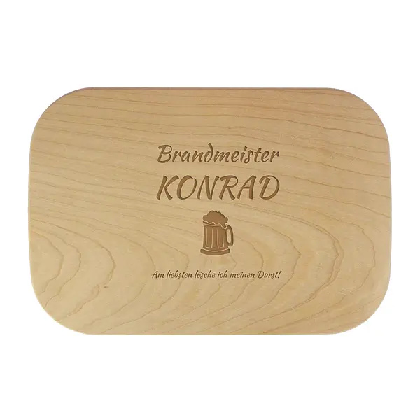 Frühstücksbrettchen „Brandmeister“ mit Name 28 x 19 cm