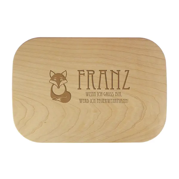 Frühstücksbrettchen „Wenn ich groß bin, werd ich Feuerwehrmann!“ 28x19x cm