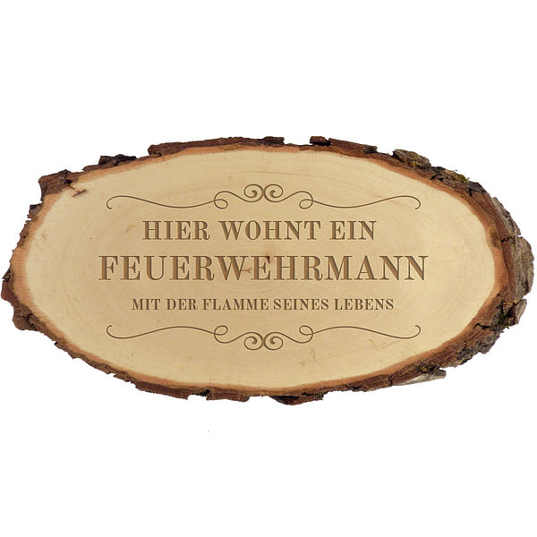 Türschild aus Holz für Feuerwehrmänner Größe: ca. 24 x 11 x 1 cm