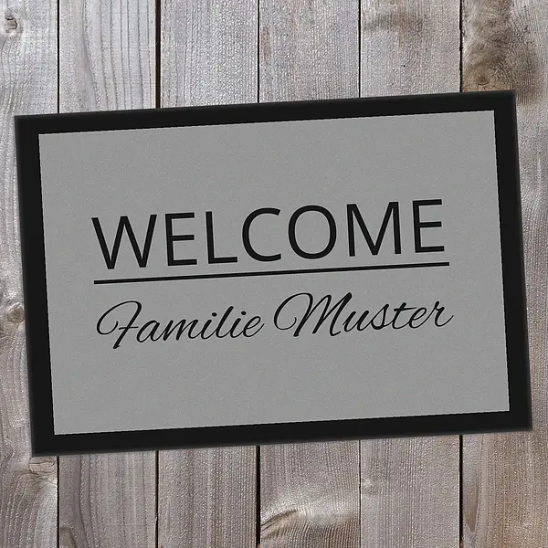 Wunder mit günstig Kaufen-Fußmatte "Welcome" mit Name 60 x 40 cm. Fußmatte "Welcome" mit Name 60 x 40 cm <![CDATA[Fußmatte WELCOME mit Name Die Fußmatte mit Wunschtext ist ein wundervolles Geschenk zu vielen Anlässen und macht sich super im eigenen Ein