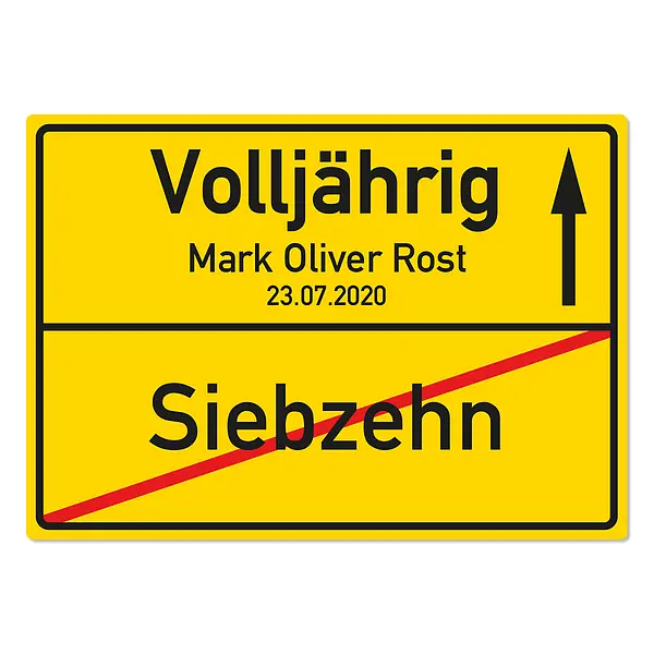 Ort zum günstig Kaufen-Geschenk zum 18. Geburtstag - Schild A3 | Desgin Ortsschild. Geschenk zum 18. Geburtstag - Schild A3 | Desgin Ortsschild <![CDATA[Personalisiertes Schild zum 18. Geburtstag im Design einer Ortstafel Eine schöne Geschenkidee zum 18. Geburtstag ist dieses 