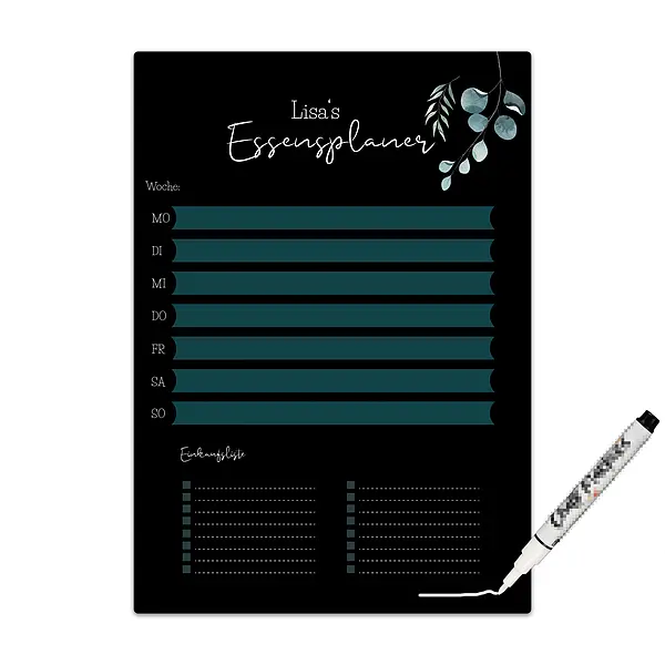 CD Marker günstig Kaufen-Chalkboard "Essensplaner" A4 oder A3 mit Wunschtext und inkl. Kreidemarker - blau. Chalkboard "Essensplaner" A4 oder A3 mit Wunschtext und inkl. Kreidemarker - blau <![CDATA[Der wunderschöne Menüplaner erteilt der wöchentlichen Essenspl