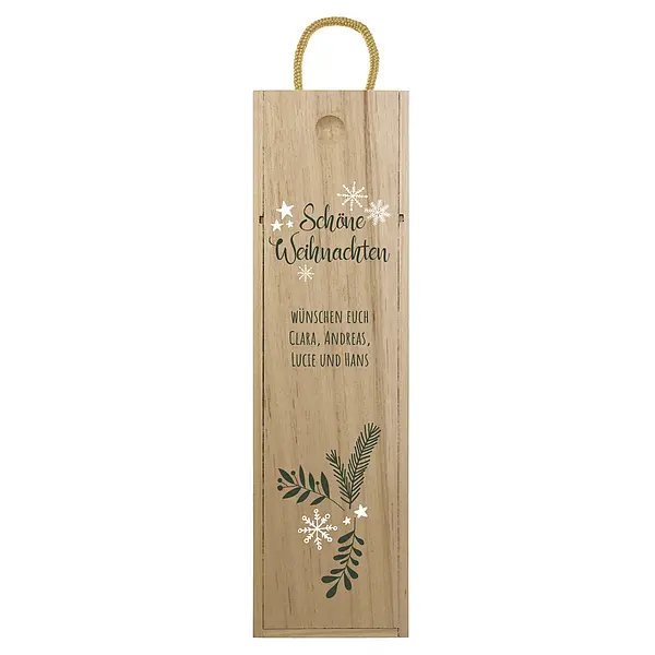 Weihnachtsgeschenk – personalisierte Weinkiste Design 1