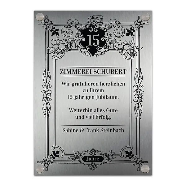 Be Hen günstig Kaufen-Jubiläumsgeschenk Edelstahlschild mit Widmung 30 x 42 cm. Jubiläumsgeschenk Edelstahlschild mit Widmung 30 x 42 cm <![CDATA[Jubiläumsgeschenk Edelstahlschild mit Widmung Das Edelstahlschild wird mit Lasergravur beschriftet. Die Jahreszahl im Eh