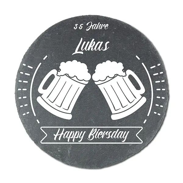 Day Eu günstig Kaufen-Rundes Schieferschild mit Geburtstagszahl | Happy Biersday. Rundes Schieferschild mit Geburtstagszahl | Happy Biersday <![CDATA[Happy Biersday - Schieferschild für Bierfreunde Sie sind auf der Suche nach einem passenden Männergeschenk? Das Schieferschil