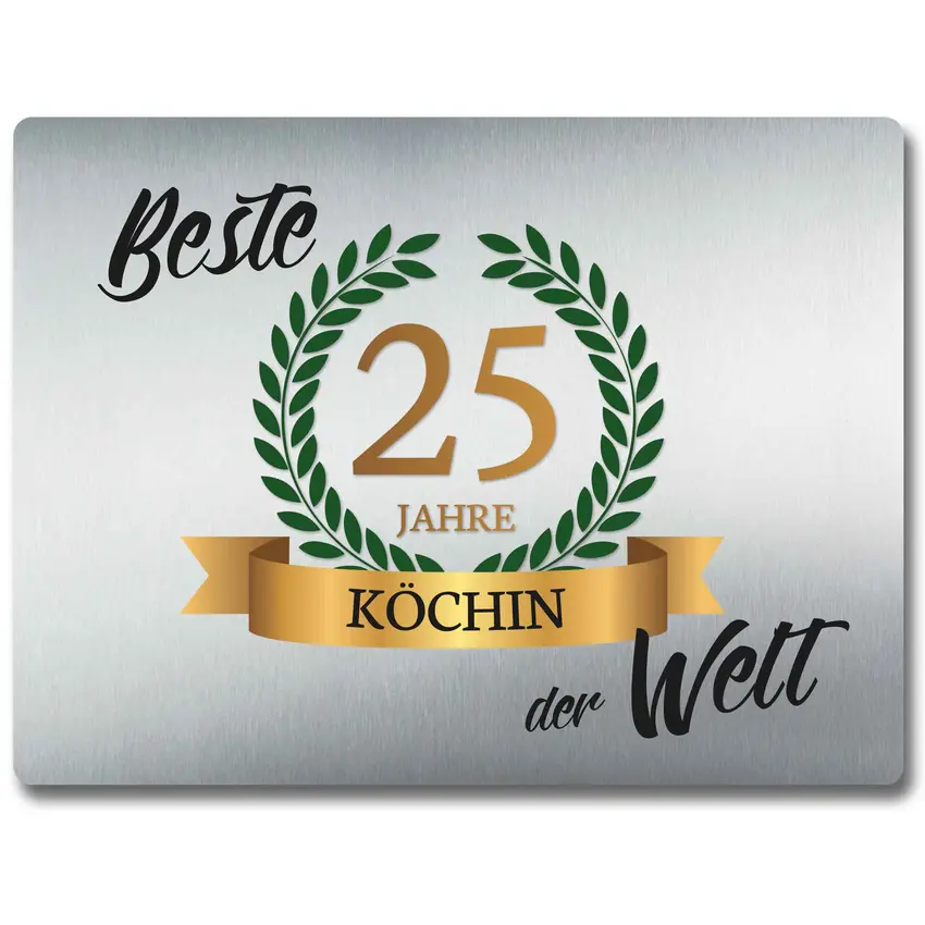 Blechschild 20 x 15 cm zur Auszeichnung „Beste/r …“ | mit Jubiläumszahl und Beruf