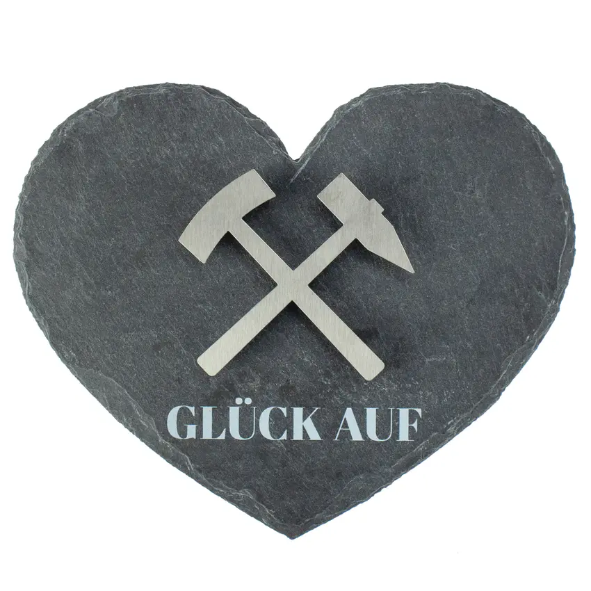 Bergbaugeschenk – Schild mit Bergmannsgruß | Herz 24 cm