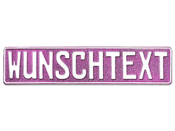 Namensschild mit Wunschnamen und Symbol - glitzer pink