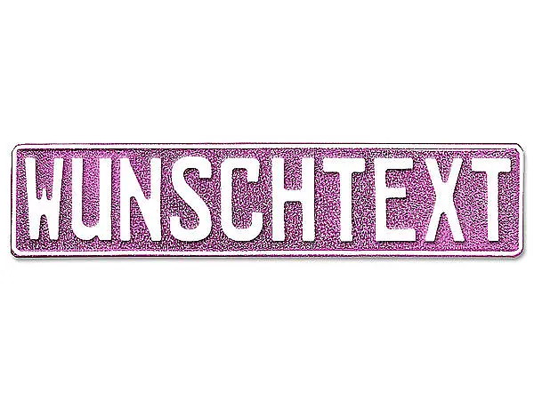Namensschild mit Wunschnamen und Symbol - glitzer pink