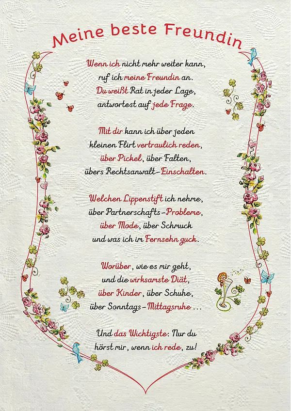 Langer Text Für Beste Freundin Zum Geburtstag Auszeichnung für die beste Freundin mit personalisiertem Wunschtext
