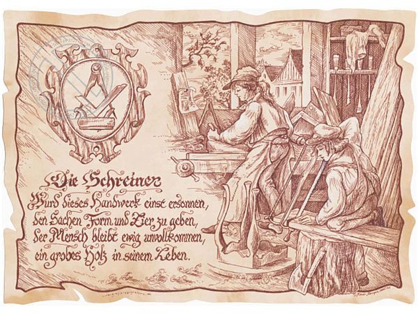 Kunstbild Schreiner - braun / schwarz