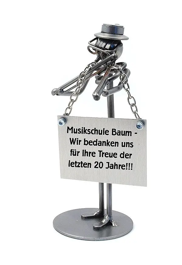 Schraubenmännchen Geiger mit Schild