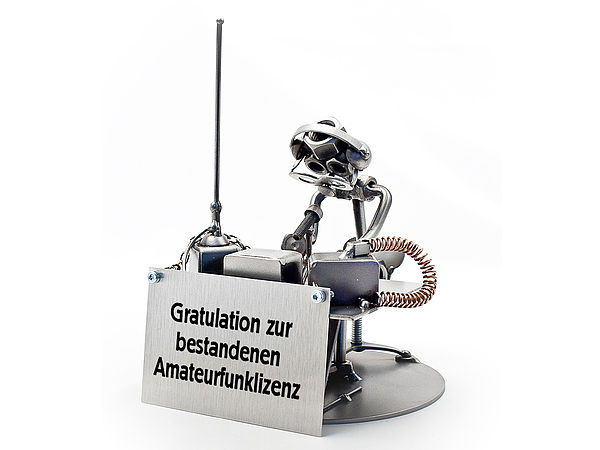 Schraubenmännchen Funker mit Schild Schraubenmännchen Funker mit Schild