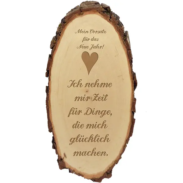 Holzschild mit Gravur