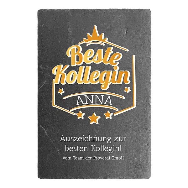 Beste Kollegin - Schild mit Widmung