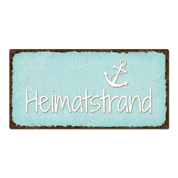 Vintage Schild Heimatstrand