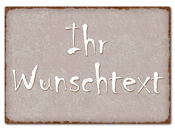 Blechschild mit Wunschtext A4 taupe/braun