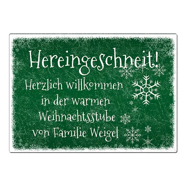 Weihnachtsspruch auf einem Schild