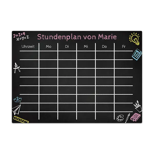 Chalcboard - Stundenplan für Mädchen