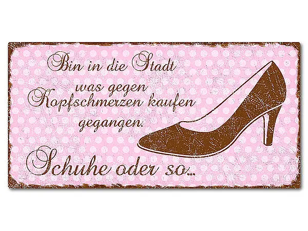 Dekoschild im Retro Look mit Polka Dots 300 x 150mm Polka Dots rosa