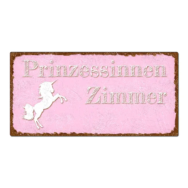 Dekoschild im Vintage Look mit Wunschtext 200 x 100mm pastellrosa/braun