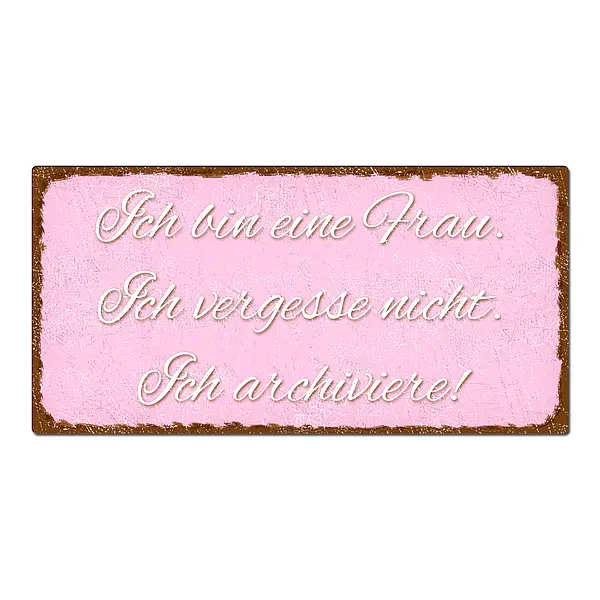 Dekoschild im Vintage Look mit Wunschtext 200 x 100mm pastellrosa/braun