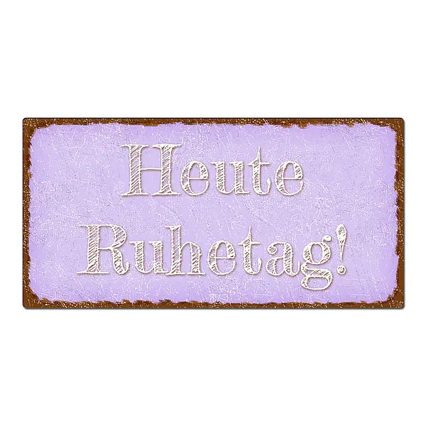 Dekoschild im Vintage Look mit Wunschtext 200 x 100mm pastellviolett/braun