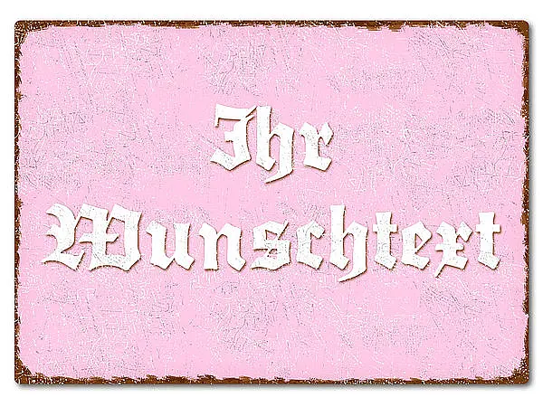 Farbiges Blechschild mit Wunschtext A4 rosa/braun