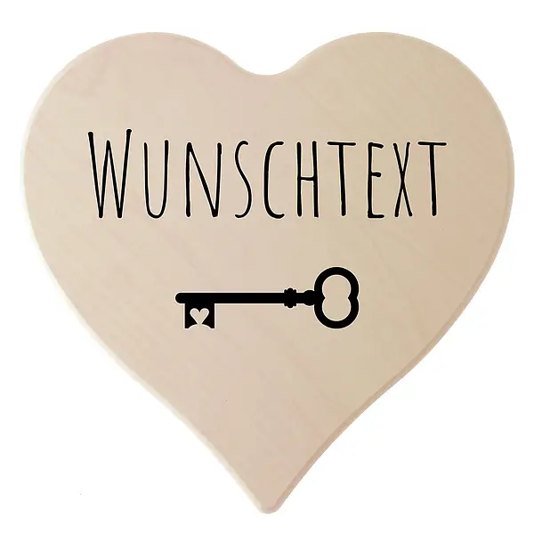 Holzherz mit Wunschtext