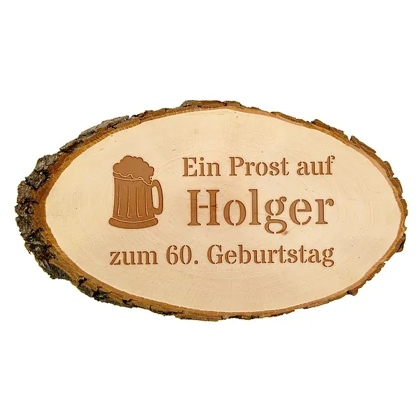 graviertes Geburtstagsschild aus Holz