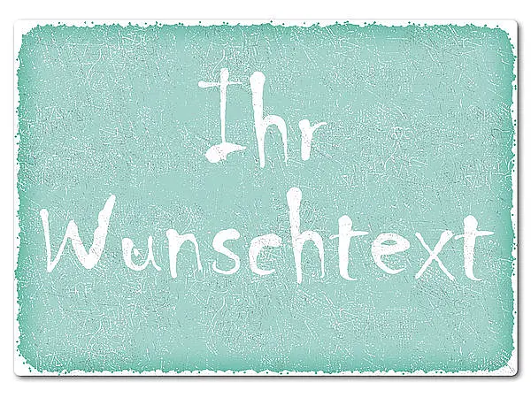 Retroschild mit Wunschtext A4 pastelltürkis