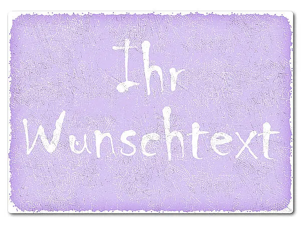 Retroschild mit Wunschtext A4 pastellviolett