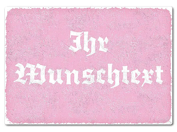 Retroschild mit Wunschtext A4 rosa