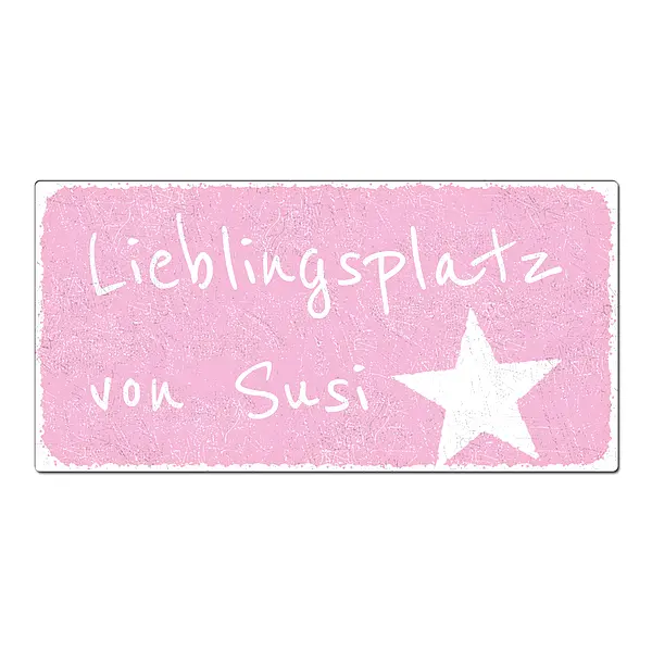 Vintageschild rosa mit Wunschtext