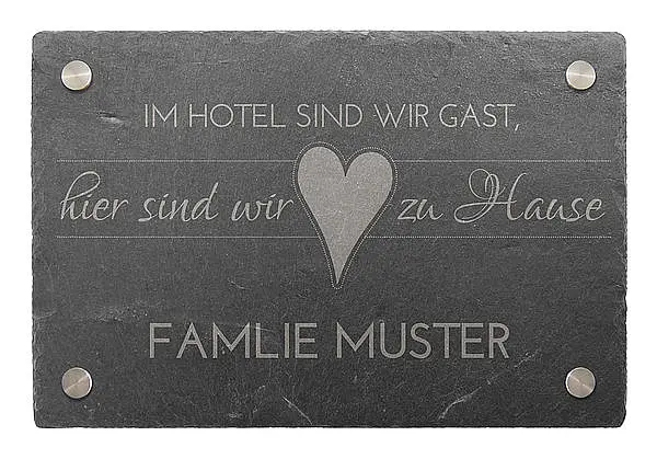 Türschild aus Schiefer 30 x 20 cm - Motiv Zu Hause